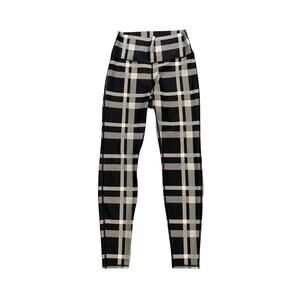 ALO Yoga Leggings Womens S Small Ash White Airlift High Waisted Magnified Plaid